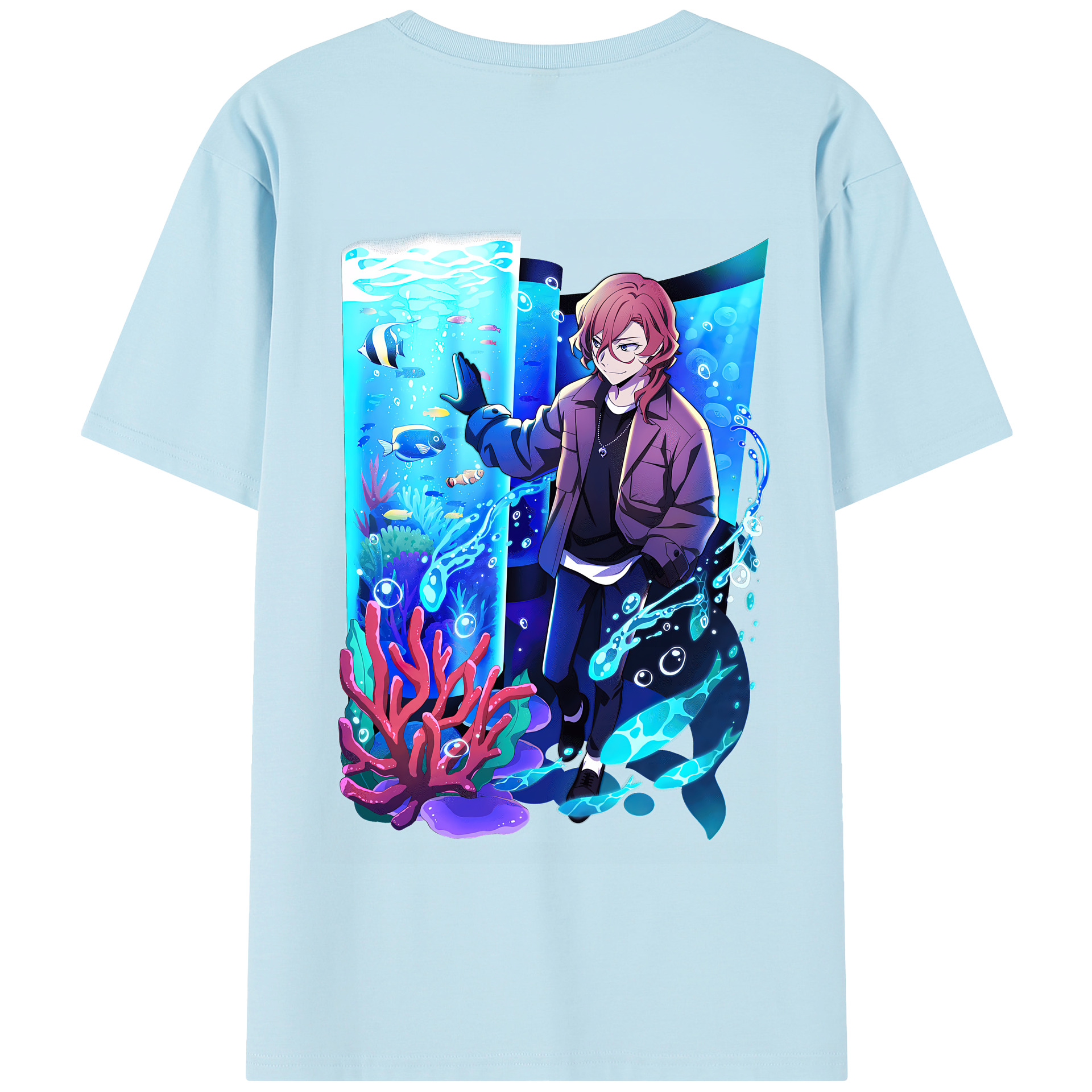 （画像用） 文豪ストレイドッグス Bungo Stray Dogs 綿100％半袖Tシャツ（背面プリント）